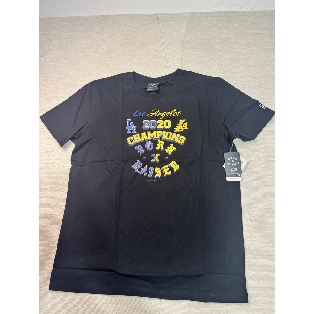 Born X Raised Los Angeles 2020 Champions T-Shirt New Era Lakers Dodgers XL Black